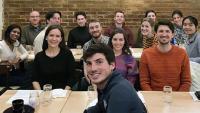 Columbia Character Cooperatives (CCC) students and faculty at a dinner.